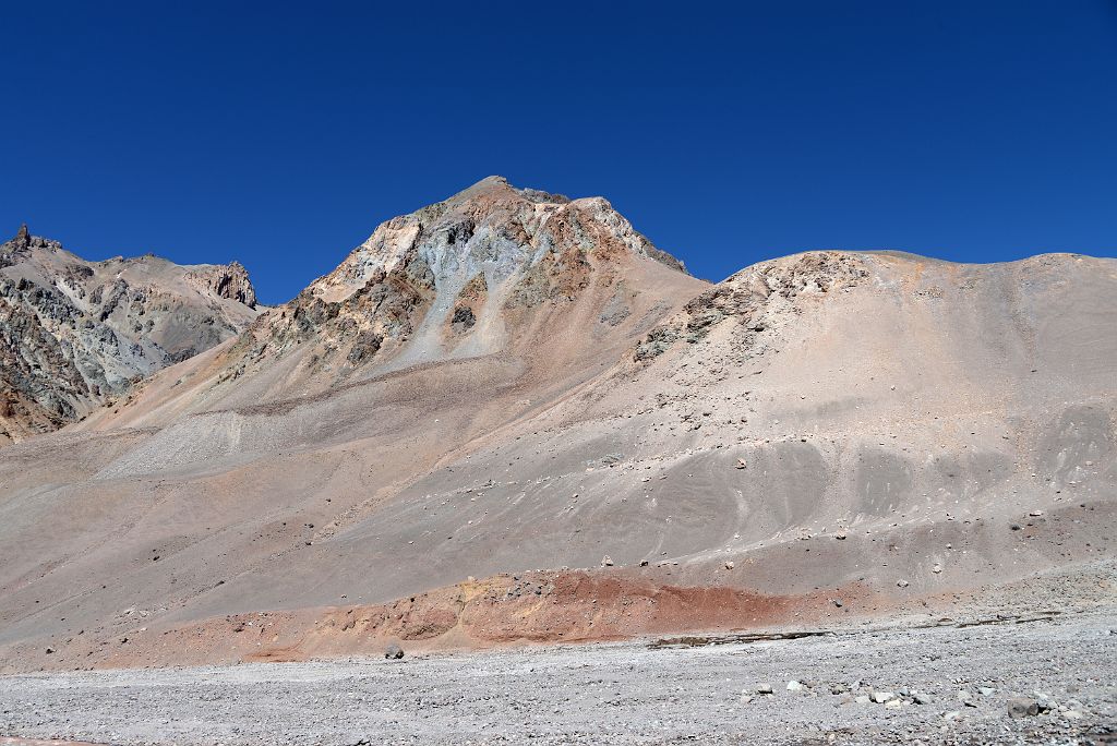 06 Cerro de los Dedos On The Left From Reaching The Horcones River 4000m On The Descent From Plaza de Mulas To Confluencia